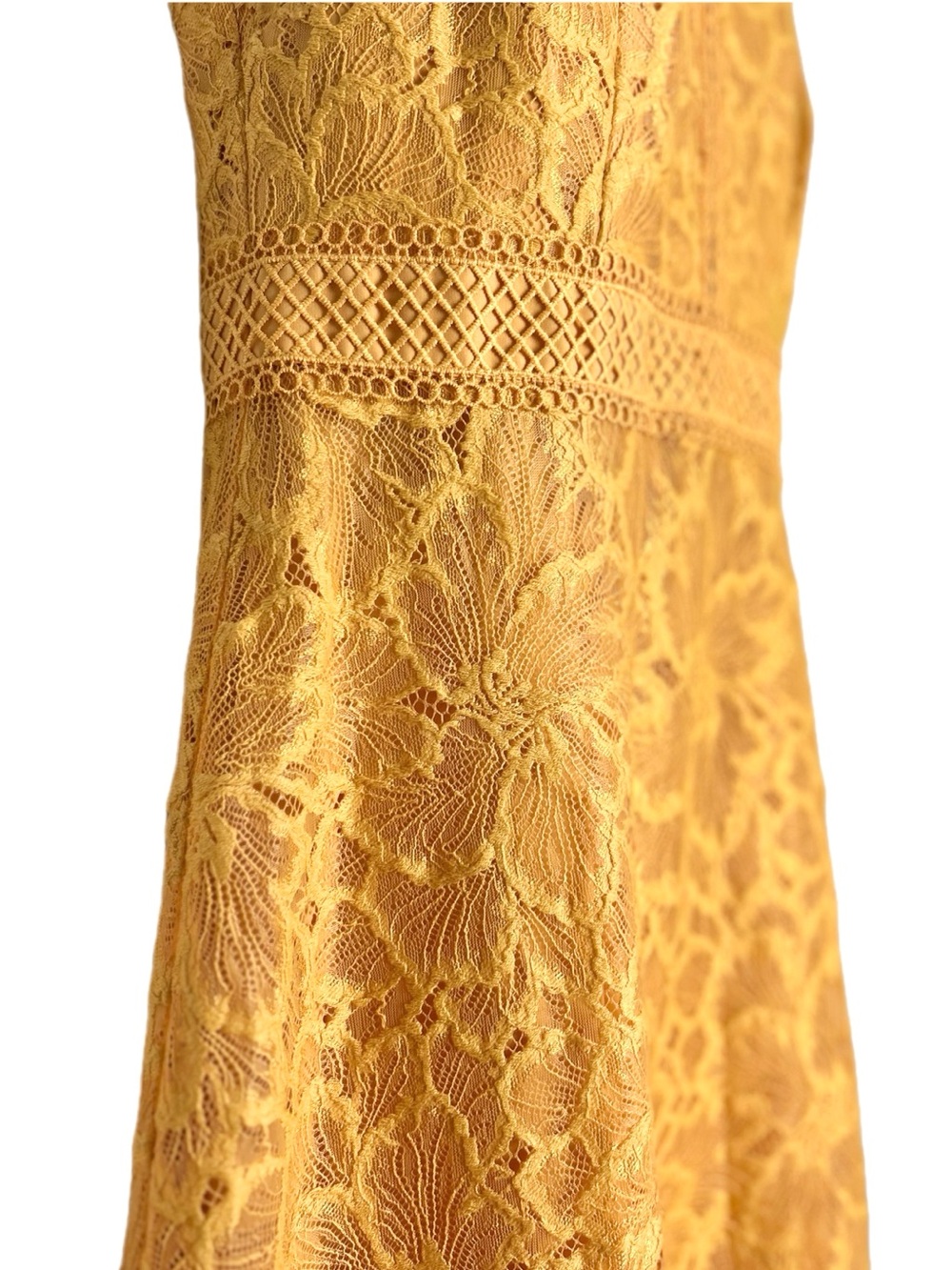 ANTONIO MELANI Yellow Lace Midi Dress *NWOT - Picture 4 of 16